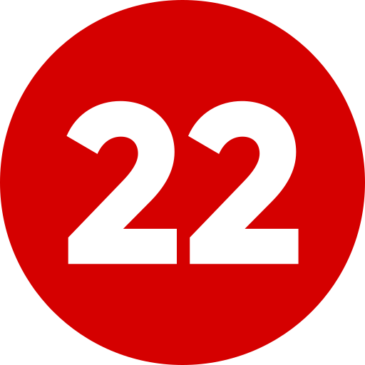 Number 22 Generic Flat icon