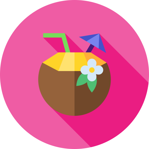 코코넛 음료 Flat Circular Flat icon