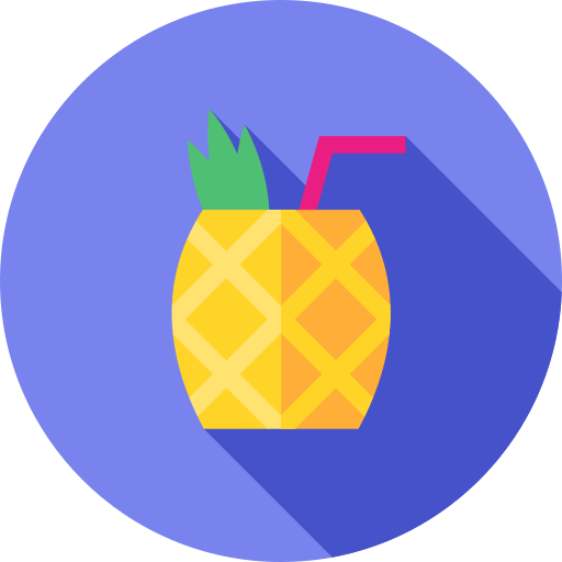 ananas cocktail Flat Circular Flat icoon