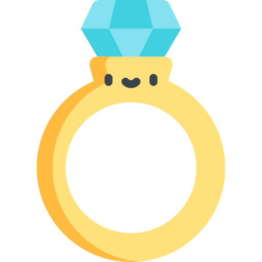 pierścionek zaręczynowy Kawaii Flat ikona