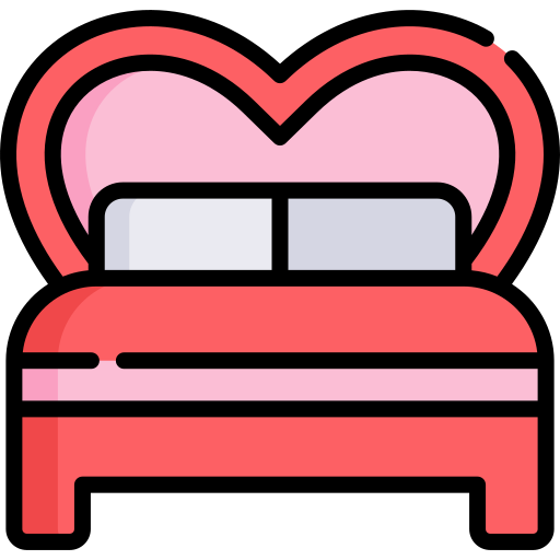 ベッド Kawaii Lineal color icon