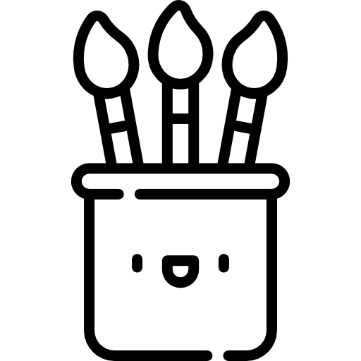 pinsel Kawaii Lineal icon