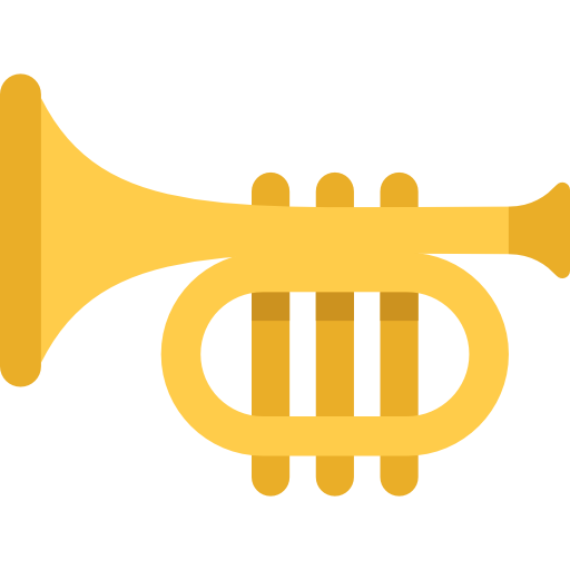 trompette Kawaii Flat Icône