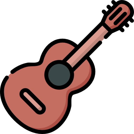 gitara Kawaii Lineal color ikona