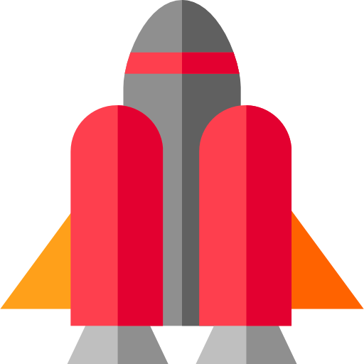 raket lancering Basic Straight Flat icoon