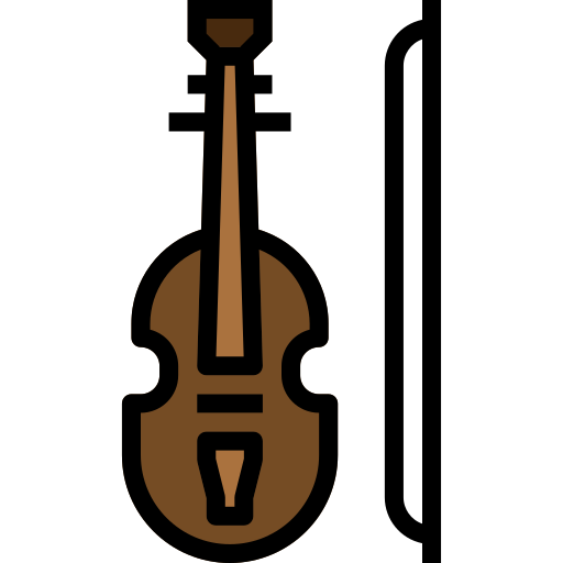 바이올린 mynamepong Lineal Color icon