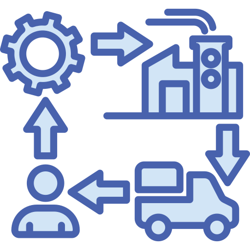 Supply chain Generic Blue icon