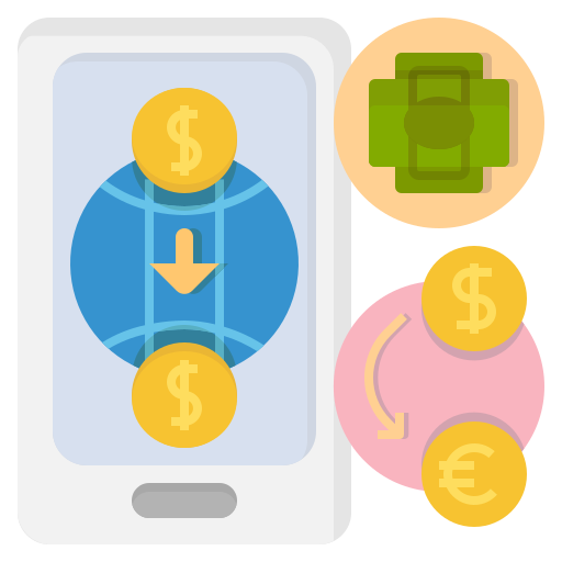 servizi bancari per smarthpone Generic Flat icona