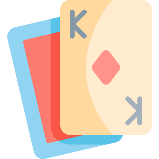 jugando a las cartas Kawaii Flat icono
