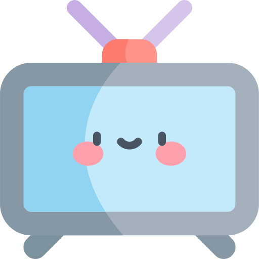 telewizja Kawaii Flat ikona