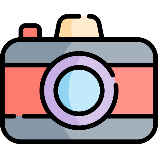 kamera Kawaii Lineal color ikona