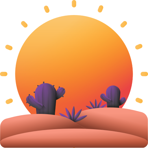 puesta de sol 3D Color icono
