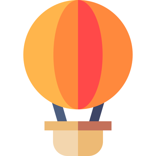 Hot air balloon Basic Straight Flat icon