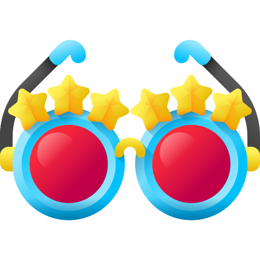 Party glasses 3D Color icon