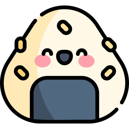 onigiri Kawaii Lineal color icono