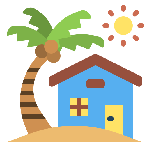 dom na plaży Generic Flat ikona