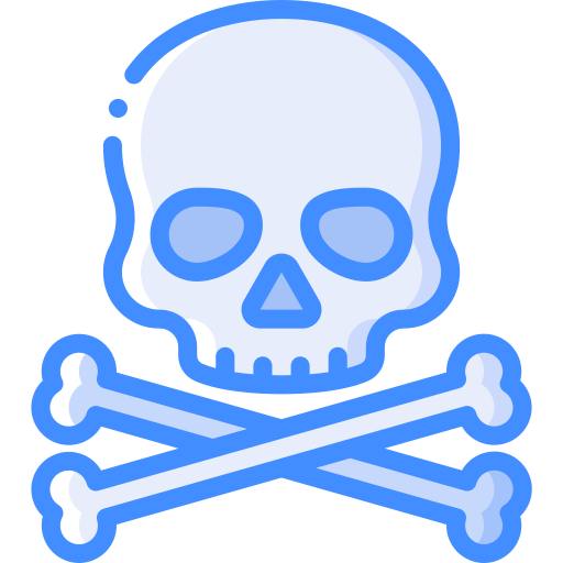 Skull and bones Basic Miscellany Blue icon