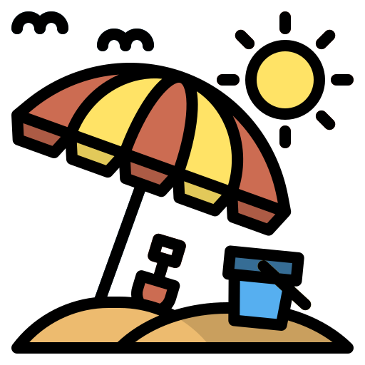 sombrilla de playa Generic Outline Color icono