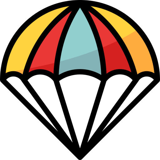 fallschirmspringen mynamepong Lineal Color icon