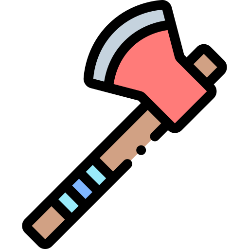 도끼 Detailed Rounded Lineal color icon