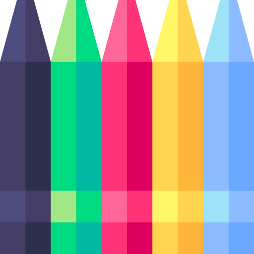 lápices de color Basic Straight Flat icono
