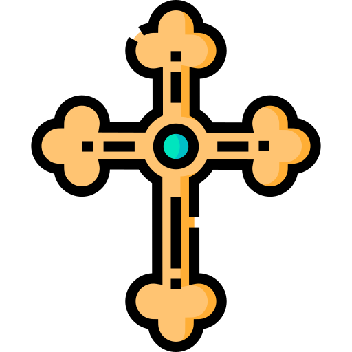 Cross Detailed Straight Lineal color icon