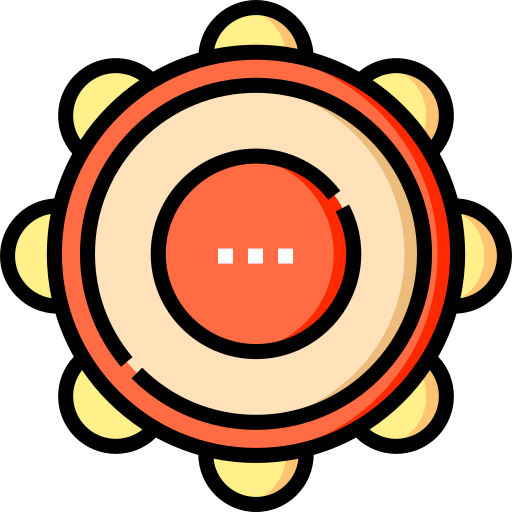 Tambourine Detailed Straight Lineal color icon