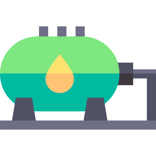 almacenamiento de gas Basic Straight Flat icono