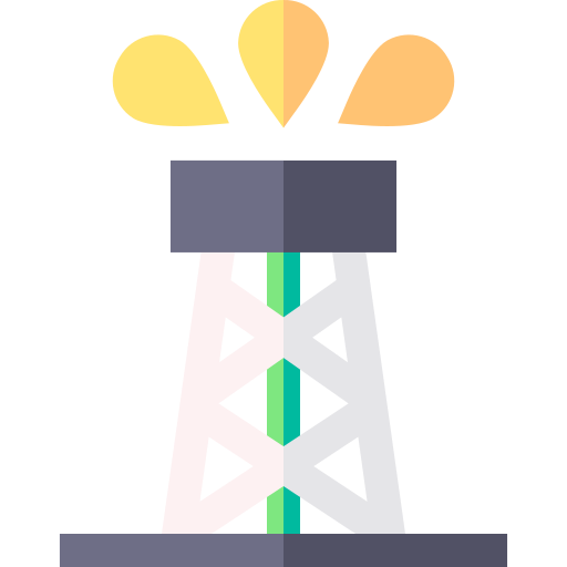 taladro petrolero Basic Straight Flat icono
