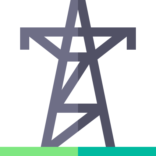 torre de transmisión Basic Straight Flat icono