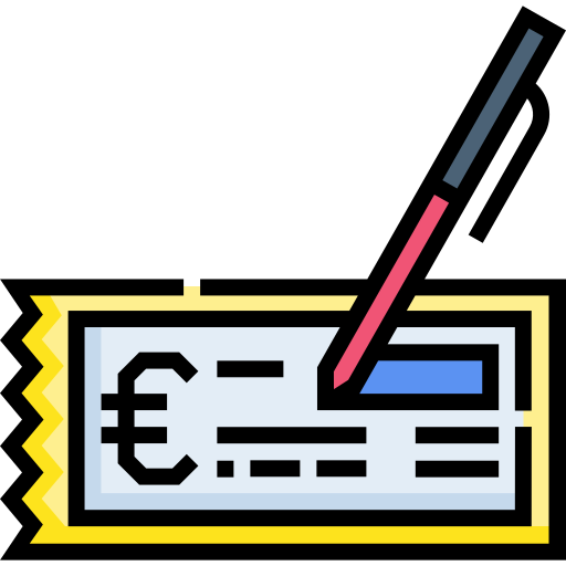 Cheque Detailed Straight Lineal color icon