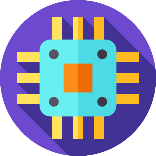 microchip Flat Circular Flat icoon