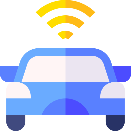 inteligentny samochód Basic Straight Flat ikona