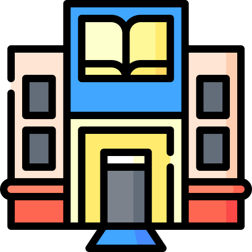 biblioteca pubblica Special Lineal color icona
