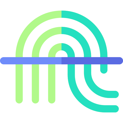 vingerafdruk Basic Rounded Flat icoon
