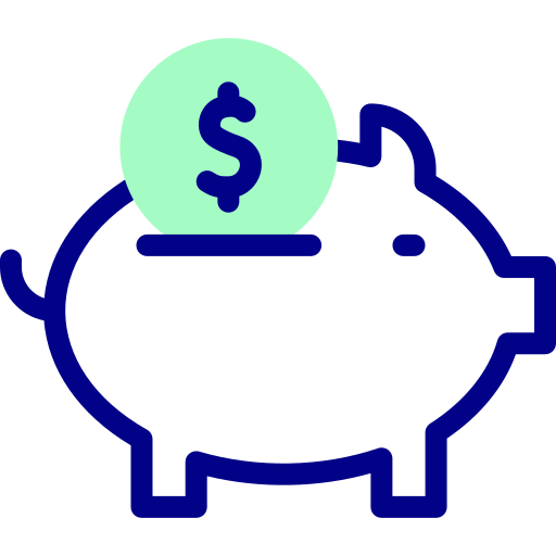 Piggy bank Detailed Mixed Lineal color icon