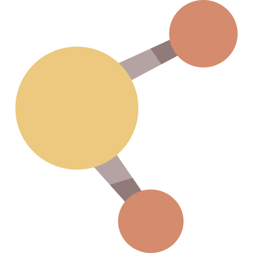 molekularny Cartoon Flat ikona