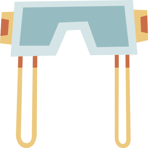 veiligheidsbril Cartoon Flat icoon