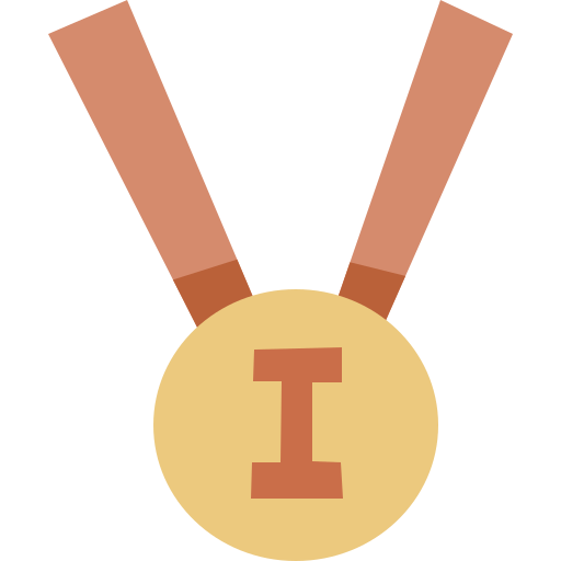 gouden medaille Cartoon Flat icoon