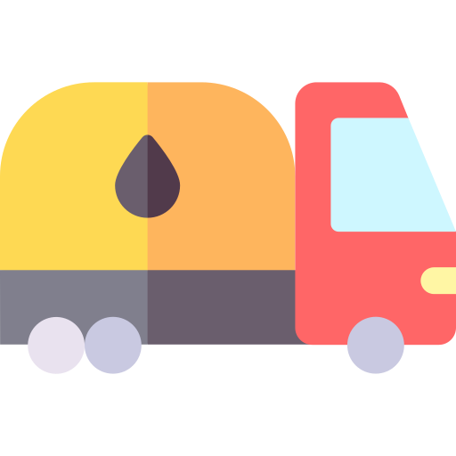 camión petrolero Basic Rounded Flat icono