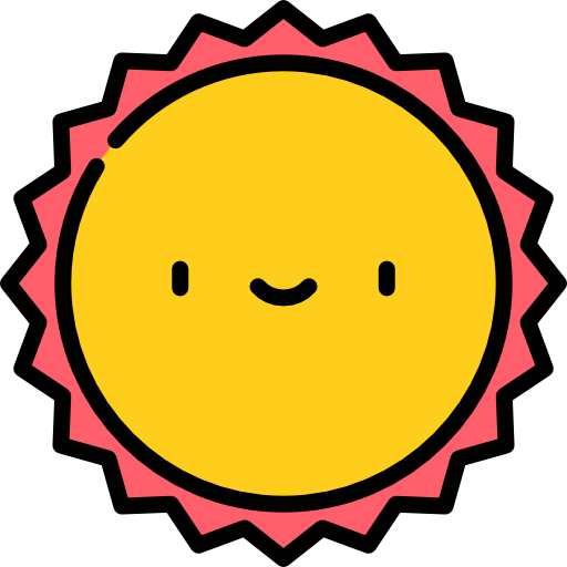 Sun Kawaii Lineal color icon