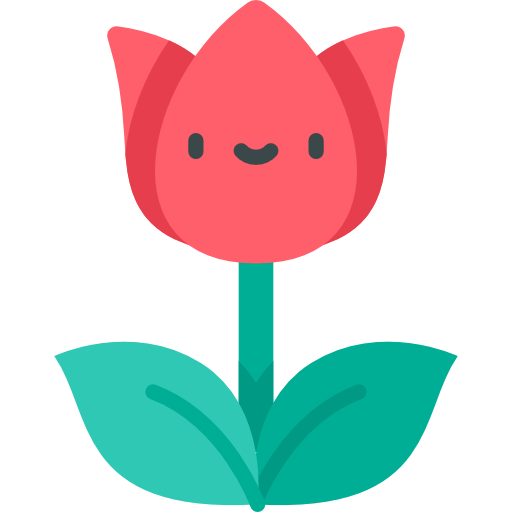 tulipán Kawaii Flat icono