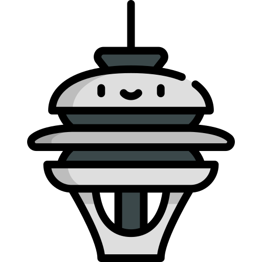 Space needle Kawaii Lineal color icon