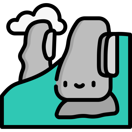 moai Kawaii Lineal color icono