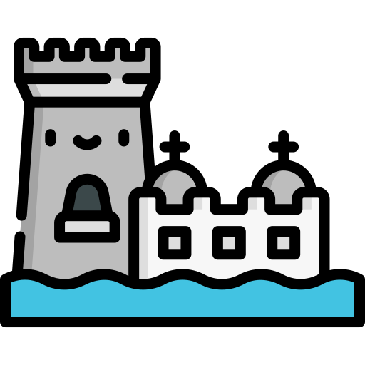 Belem tower Kawaii Lineal color icon