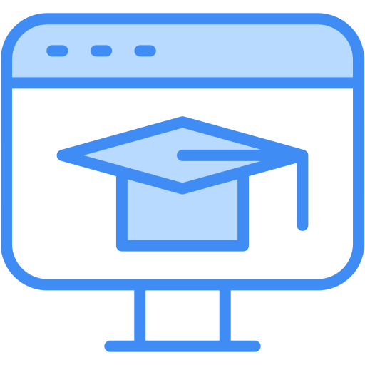 Online education Generic Blue icon