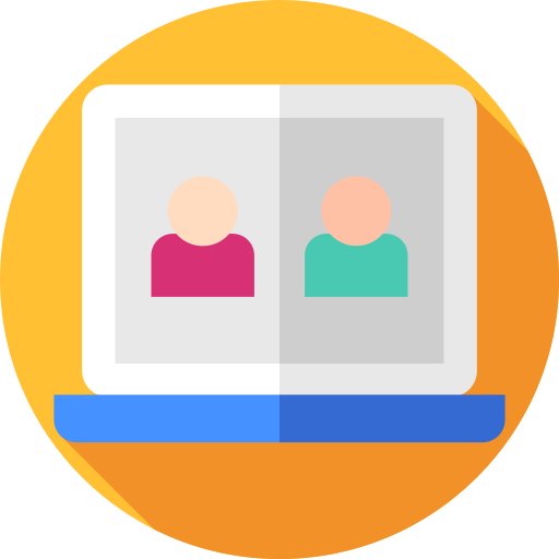 Videocall Flat Circular Flat icon