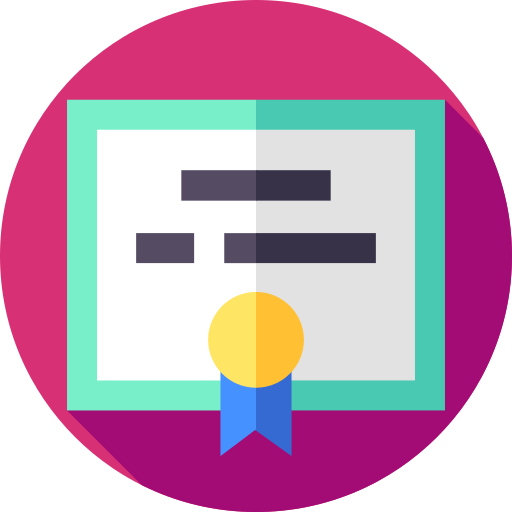Certificate Flat Circular Flat icon