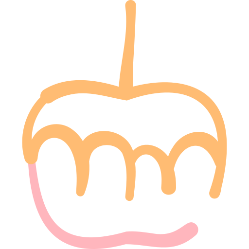 karmelizowane jabłko Basic Hand Drawn Color ikona