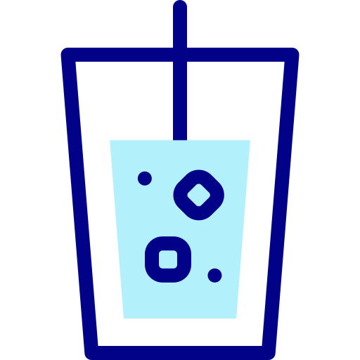 Glass of water Detailed Mixed Lineal color icon